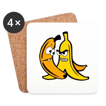 Banana Fight - Coasters (set of 4) - white - Front