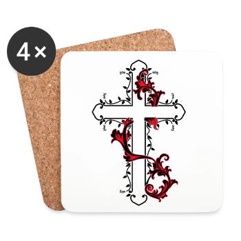 Kreuz Kreuze Kirche Gott Messias himmlisch Christ - Untersetzer (4er-Set) - Weiß - Vorne
