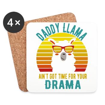 Papa Lama - Untersetzer (4er-Set) - Weiß - Vorne