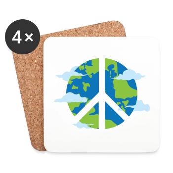 Save the Planet World Peace Environmentally friendly - Coasters (set of 4) - white - Front