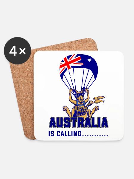 Australia is calling - Untersetzer (4er-Set) - Weiß