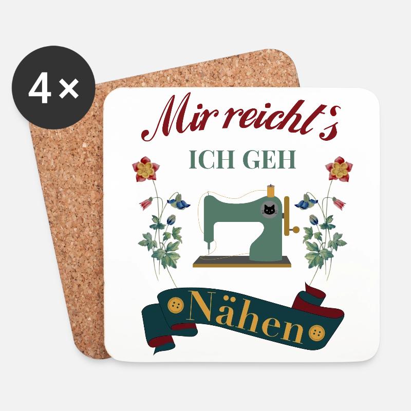 Näherin Nähen mir reicht`s - Untersetzer (4er-Set) - Weiß