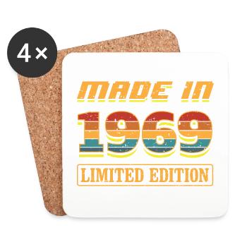 Made in 1969 Retro - Untersetzer (4er-Set) - Weiß - Vorne