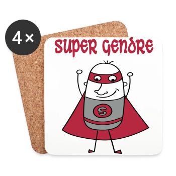 Super gendre - Dessous de verre (lot de 4) - blanc - Devant