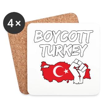 Boycott Turkey Türkei Syrien Krieg - Untersetzer (4er-Set) - Weiß - Vorne
