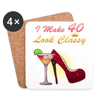 Geburtstag 40 Jahre Geschenkidee Classy Look - Untersetzer (4er-Set) - Weiß - Vorne