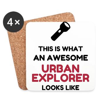 Urbex / Urban Exploration Explorer Cataphile - Untersetzer (4er-Set) - Weiß - Vorne