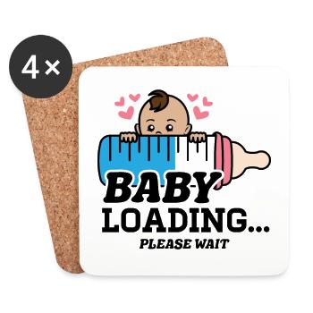 Baby Loading - Coasters (set of 4) - white - Front