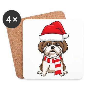 Dog Christmas - Coasters (set of 4) - white - Front