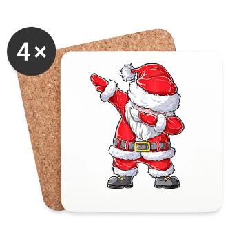 Santa Claus Dabbing Weihnachtsmann - Untersetzer (4er-Set) - Weiß - Vorne