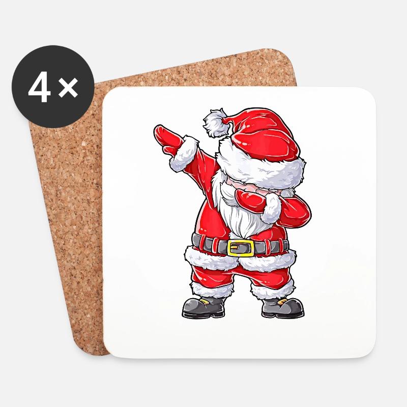 Santa Claus Dabbing Weihnachtsmann - Untersetzer (4er-Set) - Weiß