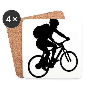 Radfahrenm Radfahrer 2 - Untersetzer (4er-Set) - Weiß - Vorne
