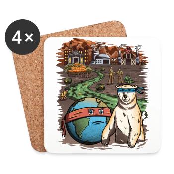 Sauvez le monde ! - Dessous de verre (lot de 4) - blanc - Devant
