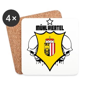 Mühlviertel Oberösterreich - Untersetzer (4er-Set) - Weiß - Vorne