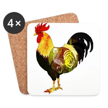 Rooster - Coasters (set of 4) - white - Front