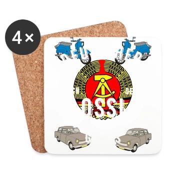 Deutscher durch Geburt Ossi durch Gnade Gottes - Untersetzer (4er-Set) - Weiß - Vorne
