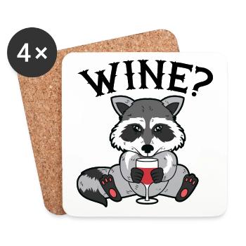 Raccoon Wine Wine Raccoon - Dessous de verre (lot de 4) - blanc - Devant