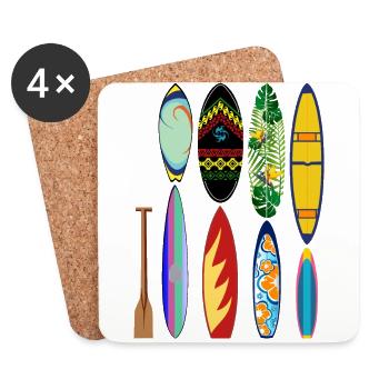 Surfing Paddle Board - Untersetzer (4er-Set) - Weiß - Vorne