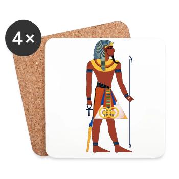 Egypte ancienne - Dessous de verre (lot de 4) - blanc - Devant