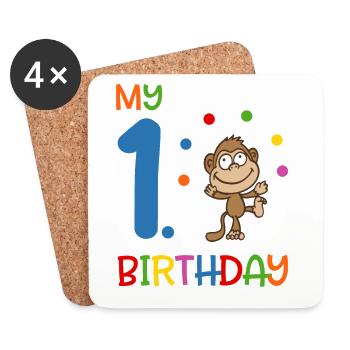 1stbirthday - Coasters (set of 4) - white - Front