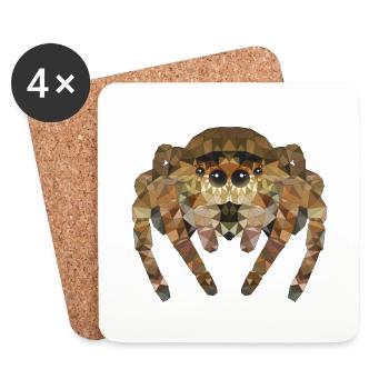 Polygon Spinne Spinnen Insekten Haustier Kinder - Untersetzer (4er-Set) - Weiß - Vorne