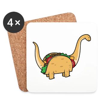 Taco Dino - Coasters (set of 4) - white - Front