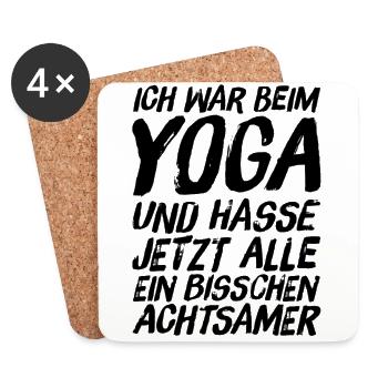 Yoga Meditation Spiritualität Sprüche Lustig - Untersetzer (4er-Set) - Weiß - Vorne
