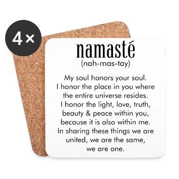 Yoga Meditation Spirituality Namaste Black - Coasters (set of 4) - white - Front