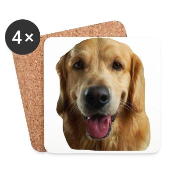 Portrait d'un magnifique golden retriever #dog - Dessous de verre (lot de 4) - blanc - Devant