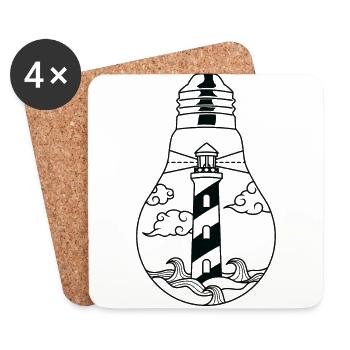 Lighthouse Coast - Coasters (set of 4) - white - Front