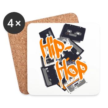 Retro hip hop graffiti tapes - Coasters (set of 4) - white - Front