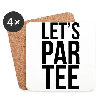 Golf Golfplatz Golfer Sprüche Text Par Tee Schwarz - Untersetzer (4er-Set) - Weiß - Vorne