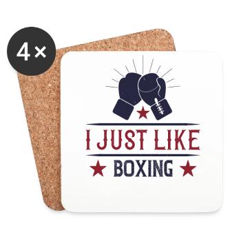 J'aime juste la boxe - Dessous de verre (lot de 4) - blanc - Devant
