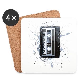 ruban de mélange old school bleu - Dessous de verre (lot de 4) - blanc - Devant