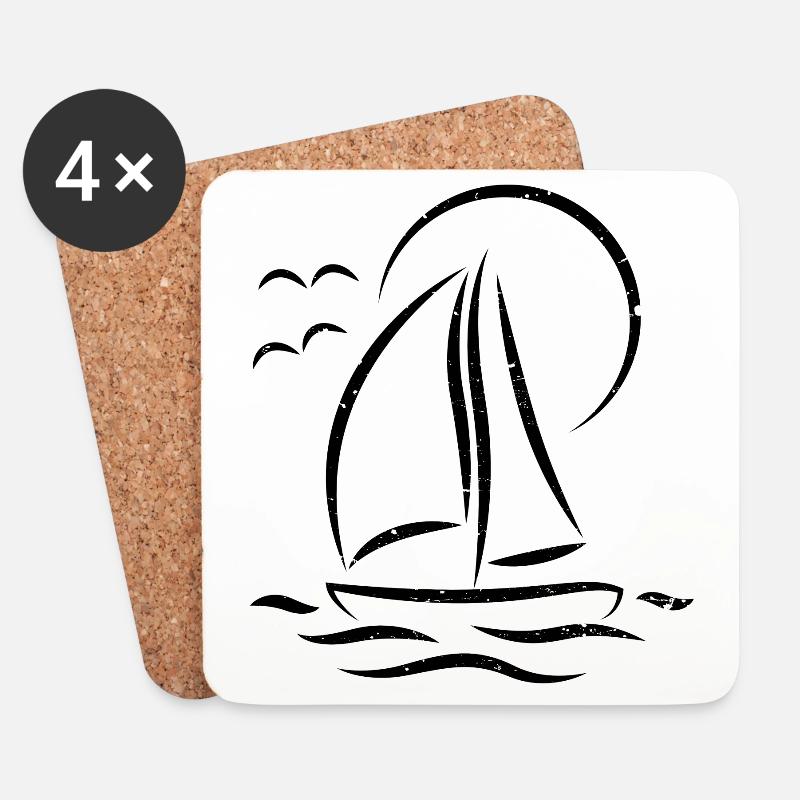 Segelboot Schiff Sport Boot Segeln Geschenk - Untersetzer (4er-Set) - Weiß