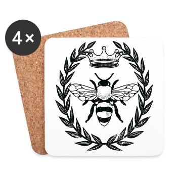 queen bee - Coasters (set of 4) - white - Front