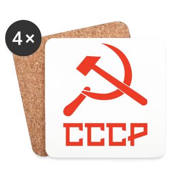 usssr Soviet hammer and sickle, hammer and sickle - Coasters (set of 4) - white - Front
