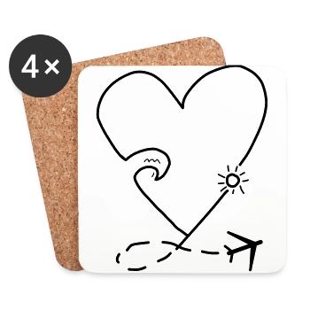 Travel - Untersetzer (4er-Set) - Weiß - Vorne