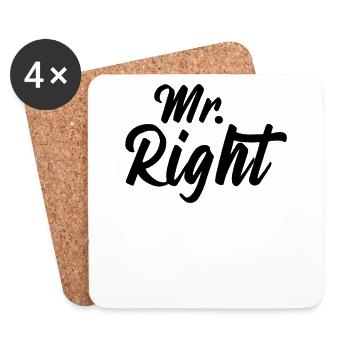 Mr Right Couples Couple Valentine's Day Gift - Coasters (set of 4) - white - Front