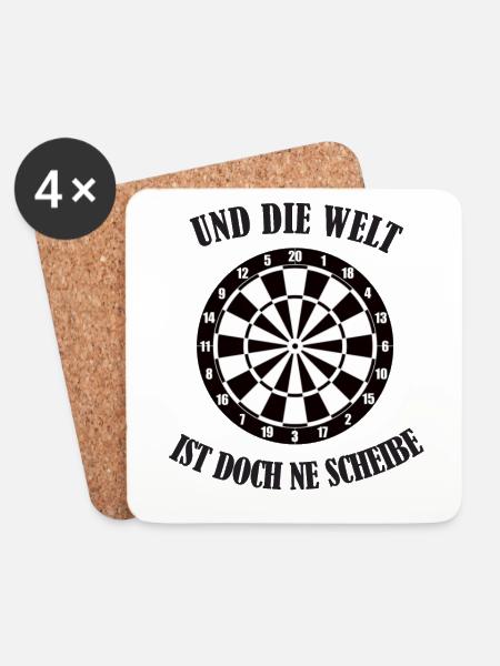 Dart Darts Dartscheibe Darter - Untersetzer (4er-Set) - Weiß