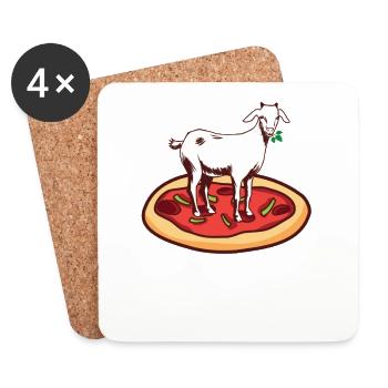 Lustiges Pizza Design Pizza lover Essen - Untersetzer (4er-Set) - Weiß - Vorne