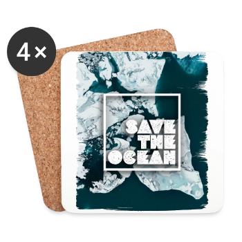 SAVE THE OCEAN - Coasters (set of 4) - white - Front