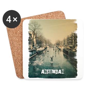 Amsterdam - Dessous de verre (lot de 4) - blanc - Devant
