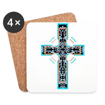 Croix Croix Jésus Eglise Dieu Le Pape Crucifix - Dessous de verre (lot de 4) - blanc - Devant