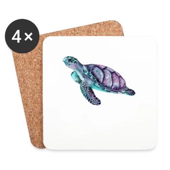 Turtles do not flirt, they twirle. - Coasters (set of 4) - white - Front