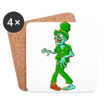 Irish Zombie de St Patrick - Dessous de verre (lot de 4) - blanc - Devant