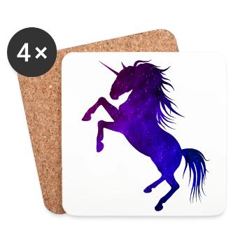 Galaxie licorne - Dessous de verre (lot de 4) - blanc - Devant