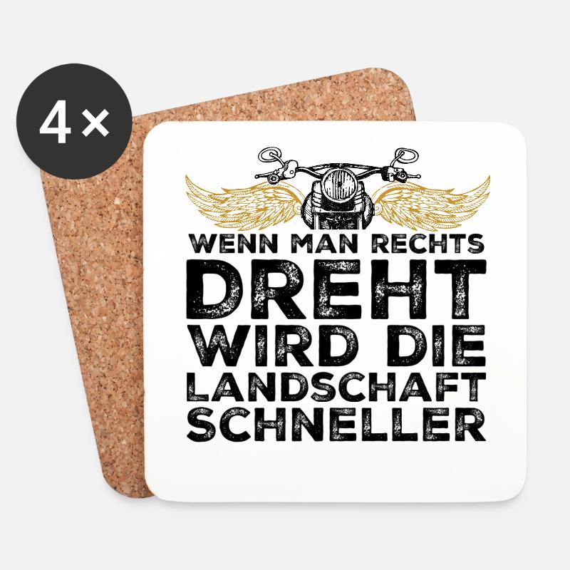 Motorrad Motorradfahrer Spruch Drehen - Untersetzer (4er-Set) - Weiß