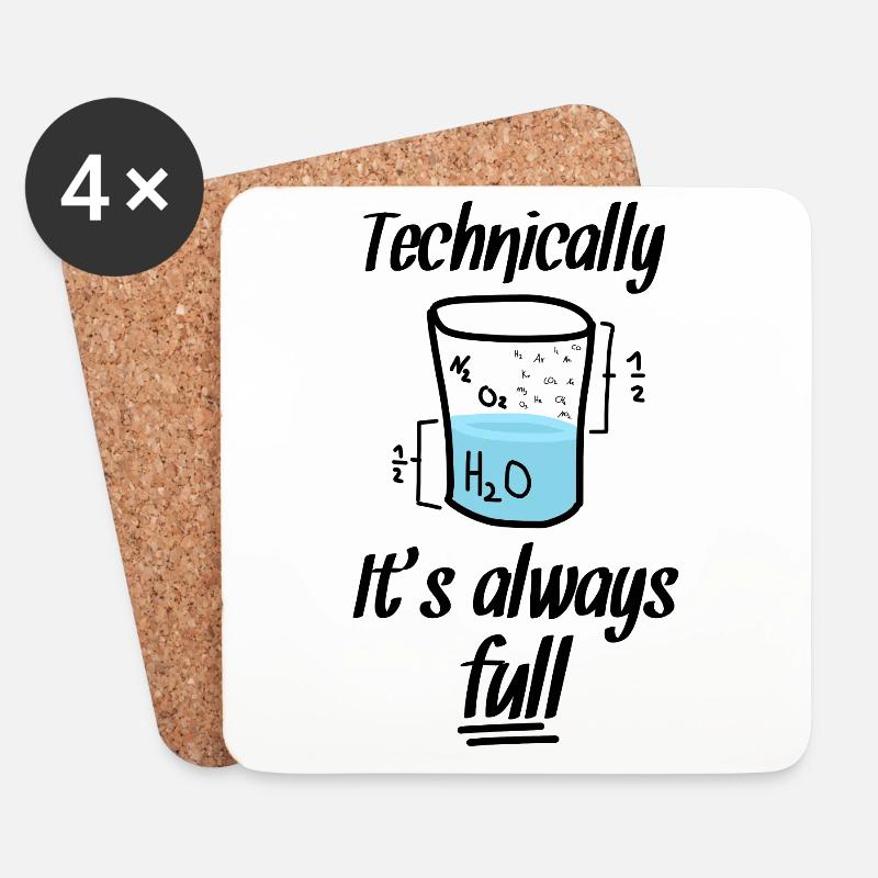 Nerd Nerds Chemie Spruch Glas - Untersetzer (4er-Set) - Weiß