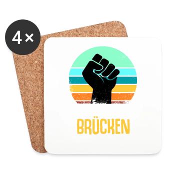 Antirassismus Antirassist Toleranz Gleichberechtig - Untersetzer (4er-Set) - Weiß - Vorne
